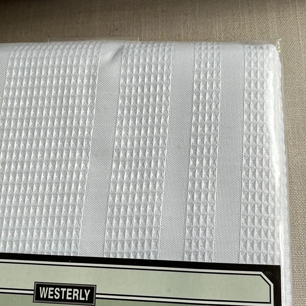 New White Shower Curtain and Hooks